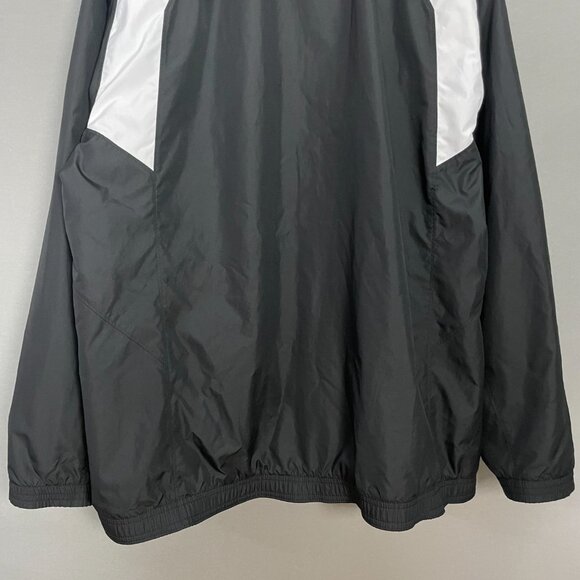 Adidas Windbreaker Jacket Men Sz Large SAMPLE Black White Track Athletic Relaxed - Picture 6 of 12
